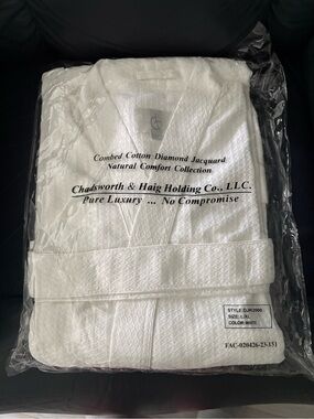 CHADSWORTH & HAIG DJR2000 PURE LUXURY COTTON DIAMOND JACQUARD KIMONO ROBE L/XL